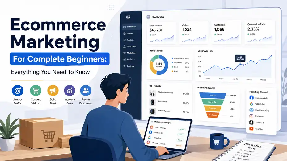 An informative illustration about Ecommerce Marketing For Complete Beginners: Everything You Need To Know