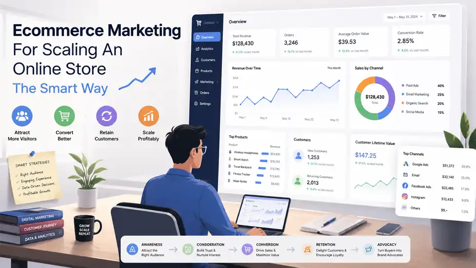 An informative illustration about Ecommerce Marketing For Scaling An Online Store The Smart Way