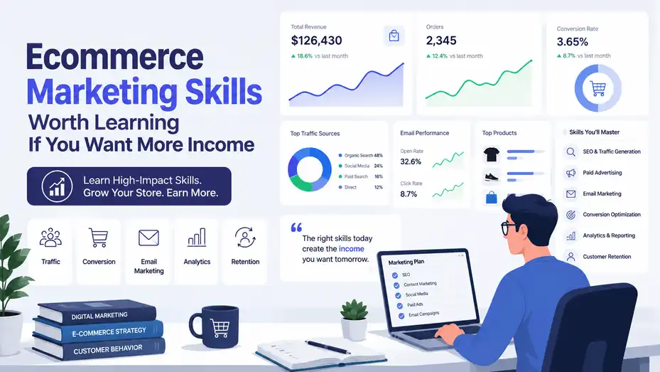 An informative illustration about Ecommerce Marketing Skills Worth Learning If You Want More Income