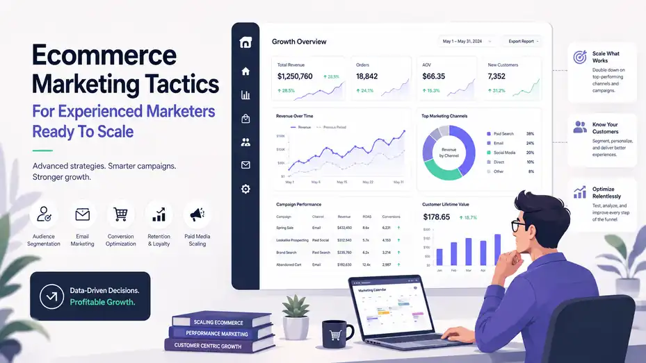 An informative illustration about Ecommerce Marketing Tactics For Experienced Marketers Ready To Scale