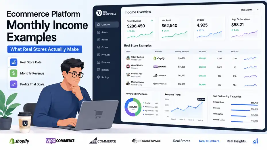 An informative illustration about Ecommerce Platform Monthly Income Examples: What Real Stores Actually Make