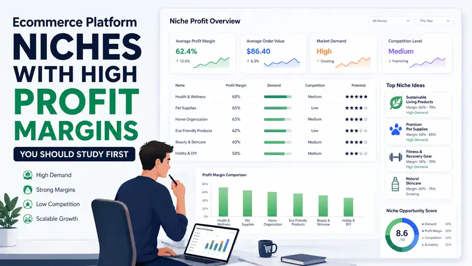 An informative illustration about Ecommerce Platform Niches With High Profit Margins You Should Study First