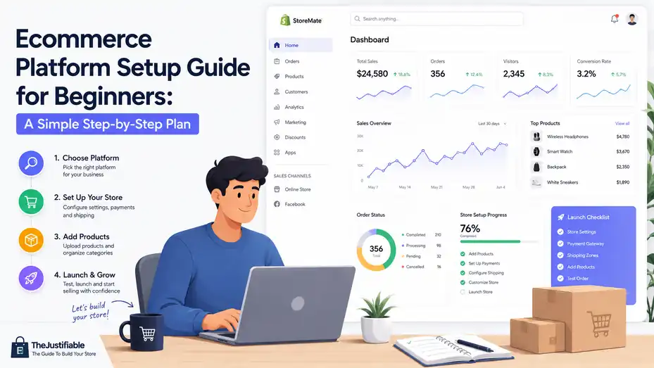 An informative illustration about Ecommerce Platform Setup Guide for Beginners: A Simple Step-by-Step Plan