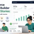 Ecommerce Website Builder Success Stories: How Real Sellers Built Income An informative illustration about Ecommerce Website Builder Success Stories: How Real Sellers Built Income