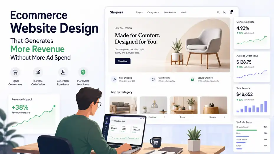An informative illustration about Ecommerce Website Design That Generates More Revenue Without More Ad Spend