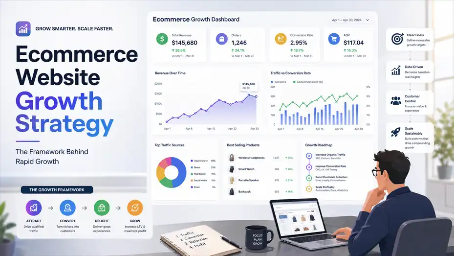 An informative illustration about Ecommerce Website Growth Strategy: The Framework Behind Rapid Growth