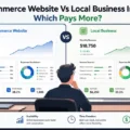 An informative illustration about Ecommerce Website Vs Local Business Income: Which Pays More?