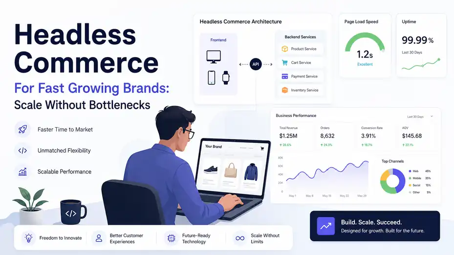An informative illustration about Headless Commerce For Fast Growing Brands: Scale Without Bottlenecks