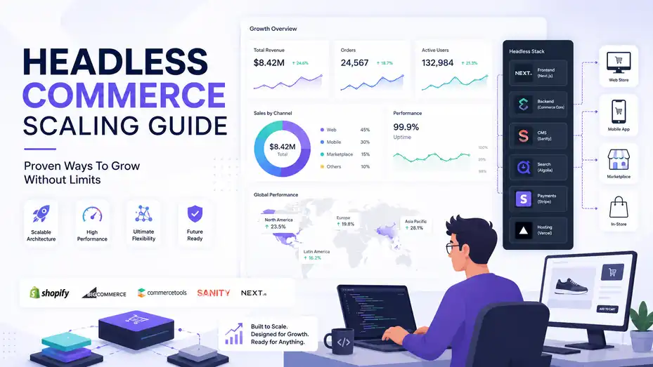 An informative illustration about Headless Commerce Scaling Guide: Proven Ways To Grow Without Limits