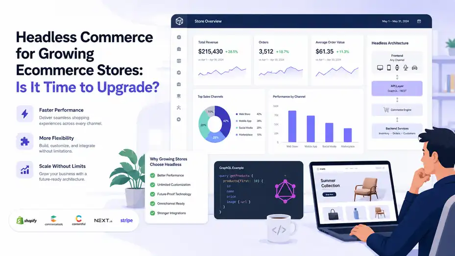 An informative illustration about Headless Commerce for Growing Ecommerce Stores: Is It Time to Upgrade?