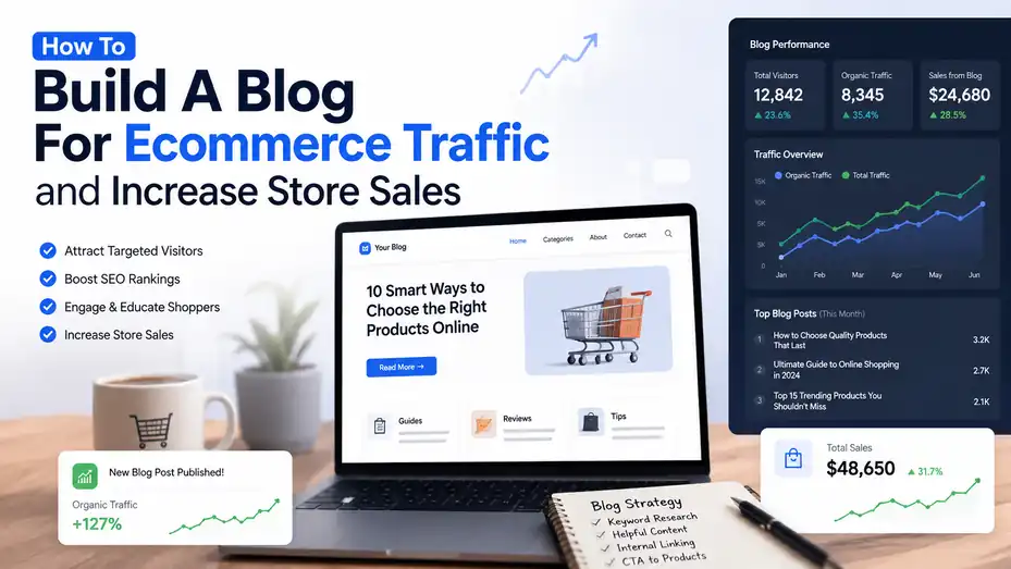 An informative illustration about How To Build A Blog For Ecommerce Traffic and Increase Store Sales