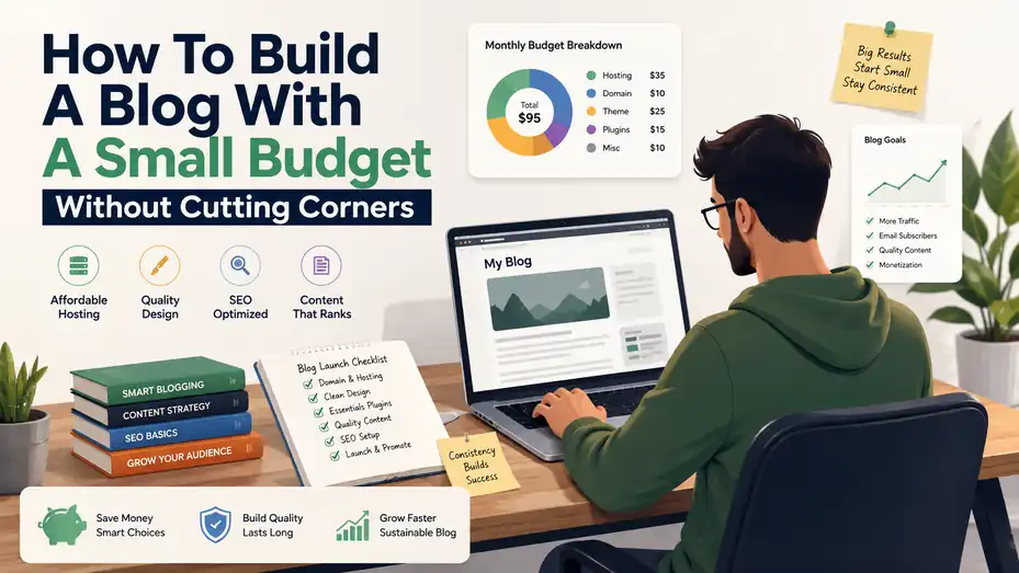 An informative illustration about How To Build A Blog With A Small Budget Without Cutting Corners