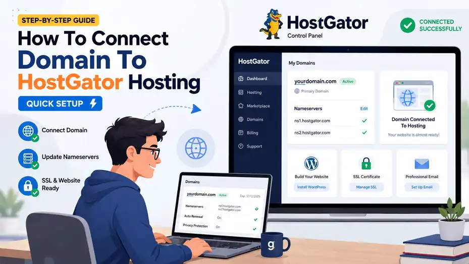 An informative illustration about How To Connect Domain To HostGator Hosting (Quick Setup)