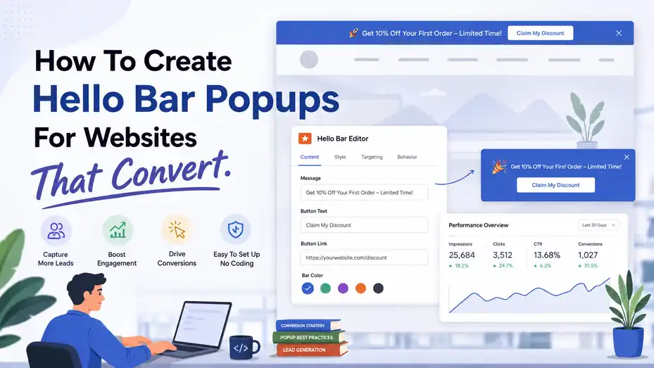 An informative illustration about How To Create Hello Bar Popups For Websites That Convert