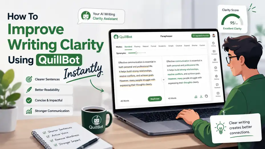 An informative illustration about How To Improve Writing Clarity Using Quillbot Instantly