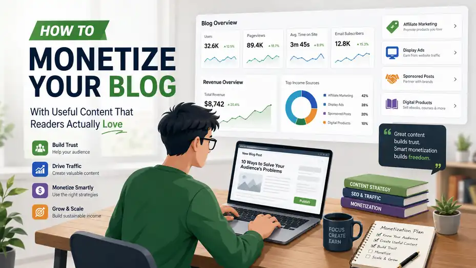 An informative illustration about How To Monetize Blog With Useful Content That Readers Actually Love