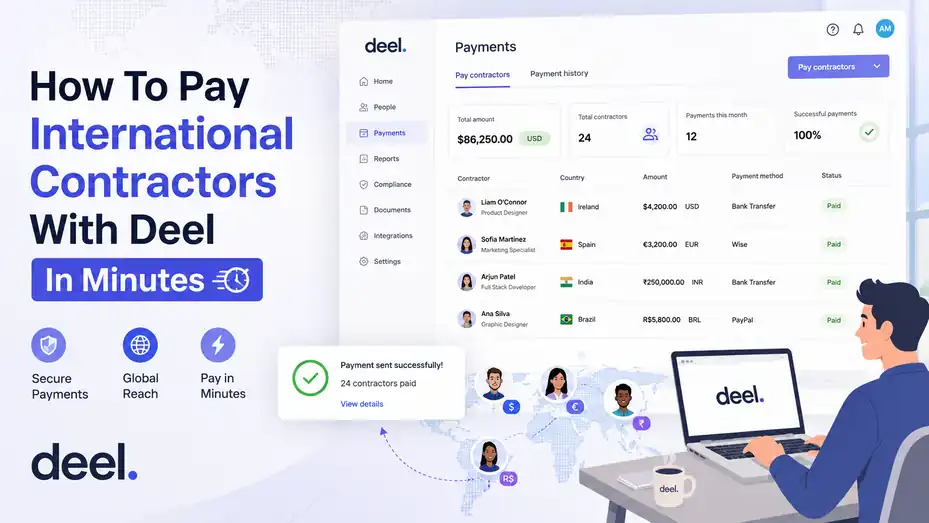 An informative illustration about How To Pay International Contractors With Deel In Minutes