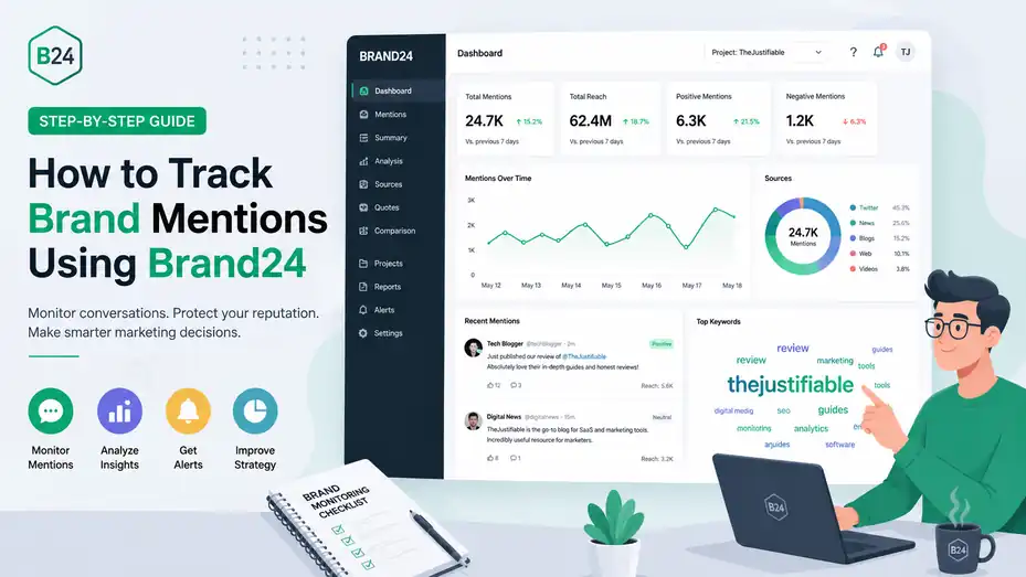 An informative illustration about How To Track Brand Mentions Using Brand24 Step-By-Step