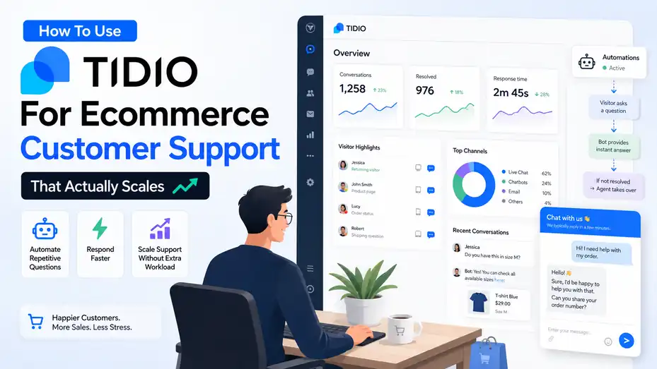An informative illustration about How To Use Tidio For Ecommerce Customer Support That Actually Scales