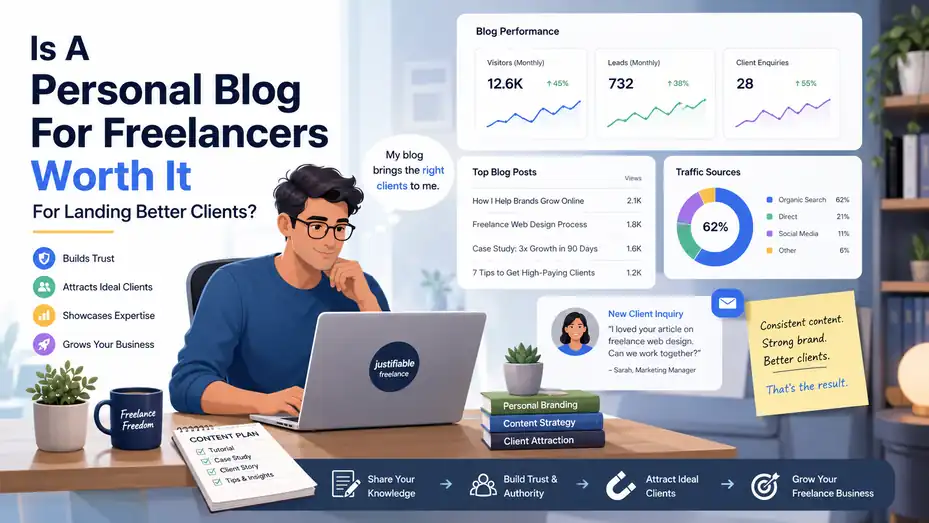 An informative illustration about Is A Personal Blog For Freelancers Worth It For Landing Better Clients
