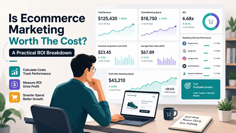 An informative illustration about Is Ecommerce Marketing Worth The Cost? A Practical ROI Breakdown