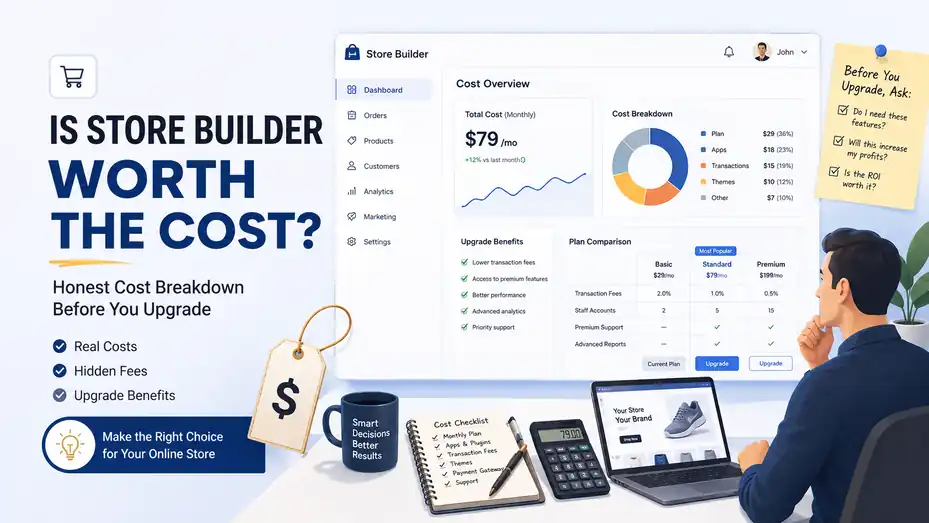 An informative illustration about Is Store Builder Worth The Cost: Honest Cost Breakdown Before You Upgrade