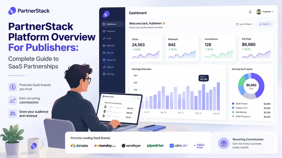 An informative illustration about Partnerstack Platform Overview For Publishers: Complete Guide To SaaS Partnerships