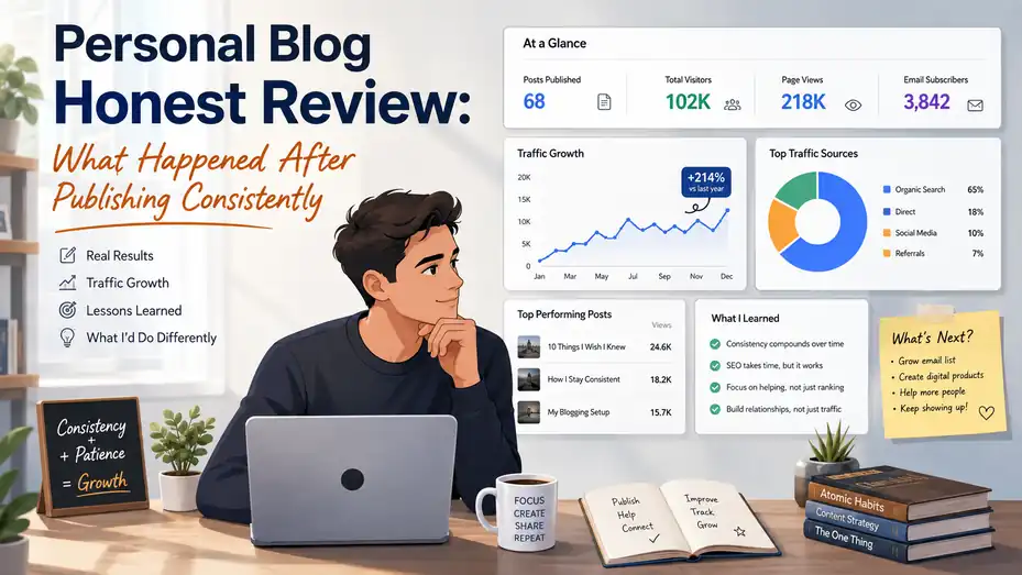 An informative illustration about Personal Blog Honest Review: What Happened After Publishing Consistently