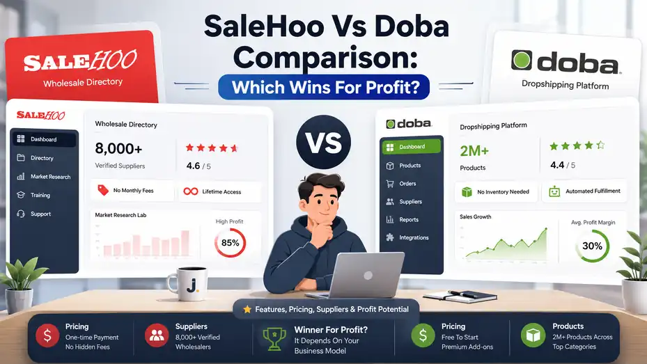 An informative illustration about SaleHoo Vs Doba Comparison: Which Wins For Profit?