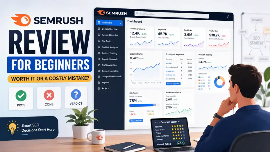 An informative illustration about Semrush Review for Beginners: Worth It or a Costly Mistake?