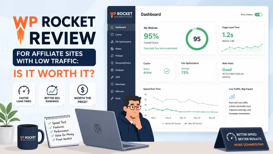 An informative illustration about WP Rocket Review for Affiliate Sites With Low Traffic: Is It Worth It?