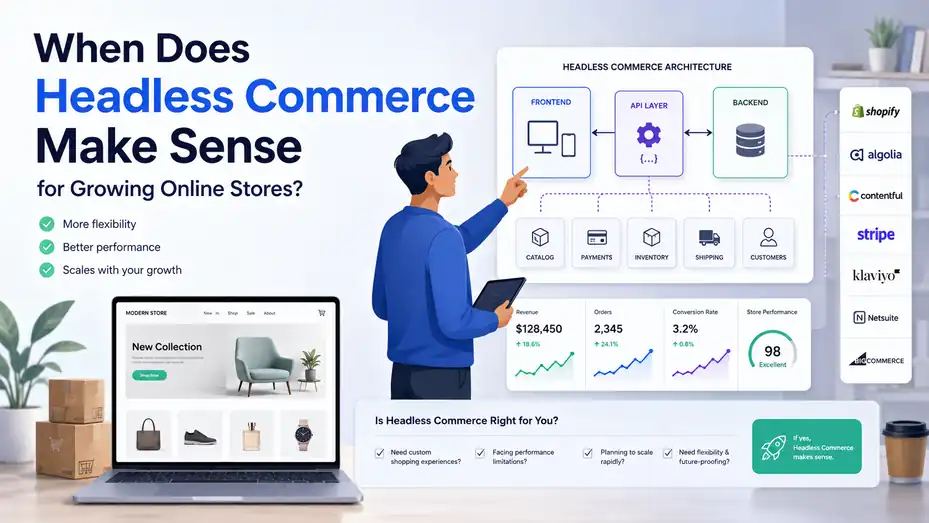 An informative illustration about When Does Headless Commerce Make Sense for Growing Online Stores?