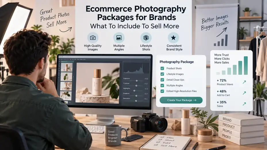 An informative illustration about Ecommerce Photography Packages for Brands: What To Include To Sell More