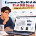 An informative illustration about Ecommerce Site Mistakes That Kill Sales: 13 Costly Problems to Fix Fast