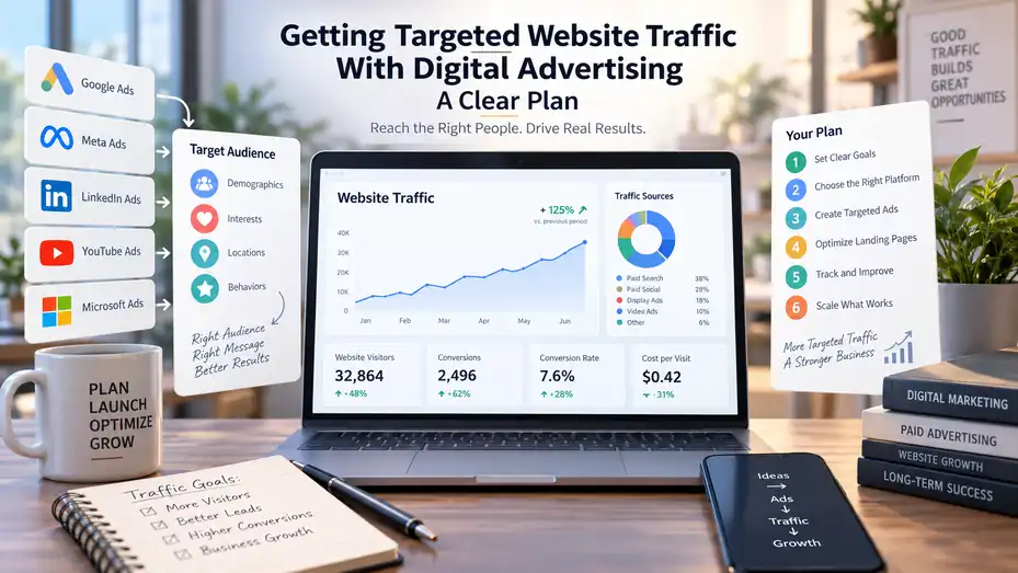 An informative illustration about Getting Targeted Website Traffic With Digital Advertising: A Clear Plan