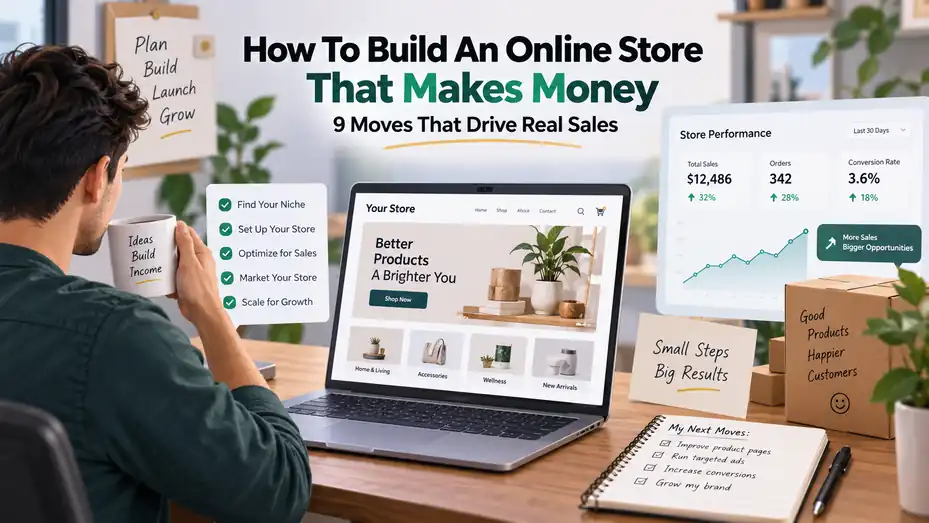 An informative illustration about How To Build An Online Store That Makes Money 9 Moves That Drive Real Sales