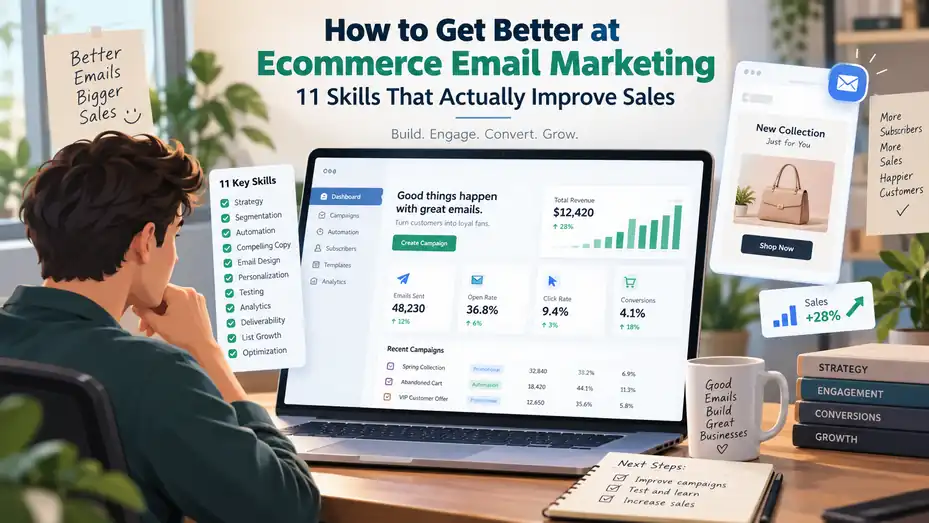 An informative illustration about How to Get Better at Ecommerce Email Marketing: 11 Skills That Actually Improve Sales