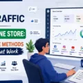 An informative illustration about How to Get Traffic to a Free Online Store: 17 Free Methods That Work