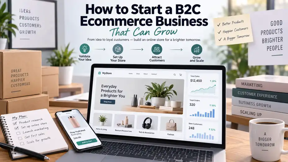 An informative illustration about How to Start a B2C Ecommerce Business That Can Grow
