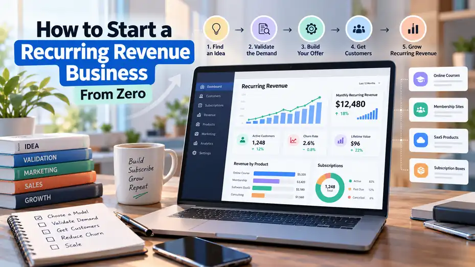 An informative illustration about How to Start a Recurring Revenue Business From Zero