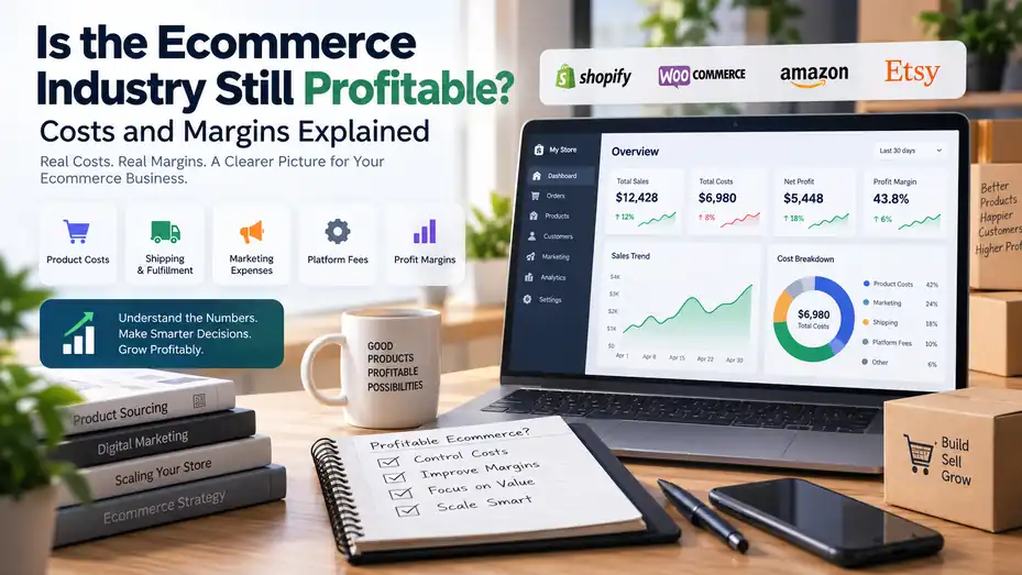 An informative illustration about Is the Ecommerce Industry Still Profitable Costs and Margins Explained