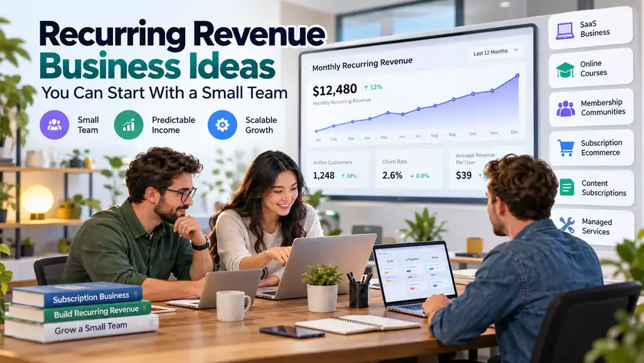 An informative illustration about Recurring Revenue Business Ideas You Can Start With a Small Team