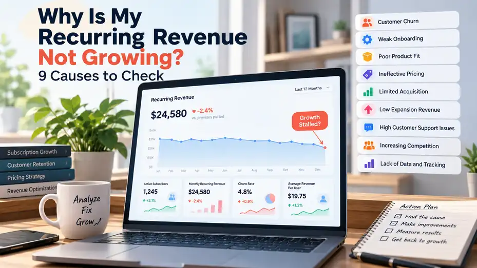 An informative illustration about Why Is My Recurring Revenue Not Growing? 9 Causes to Check