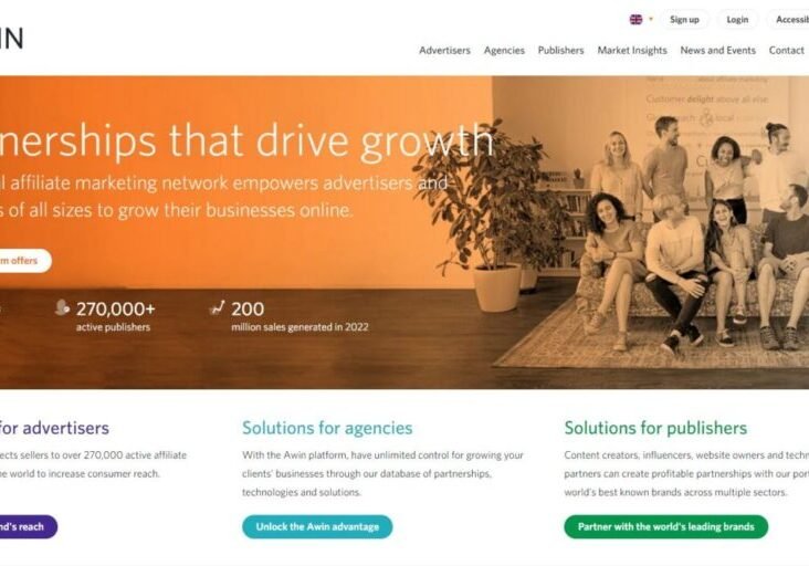 The image is a graphic related to Awin.