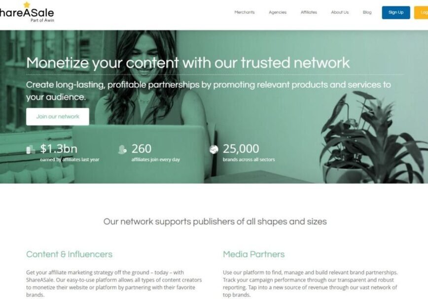 The image is a graphic related to ShareASale.